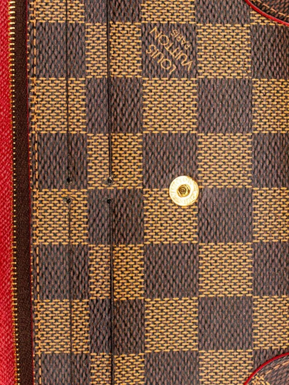 LV Damier Ebene Caissa Wallet Cherry Red